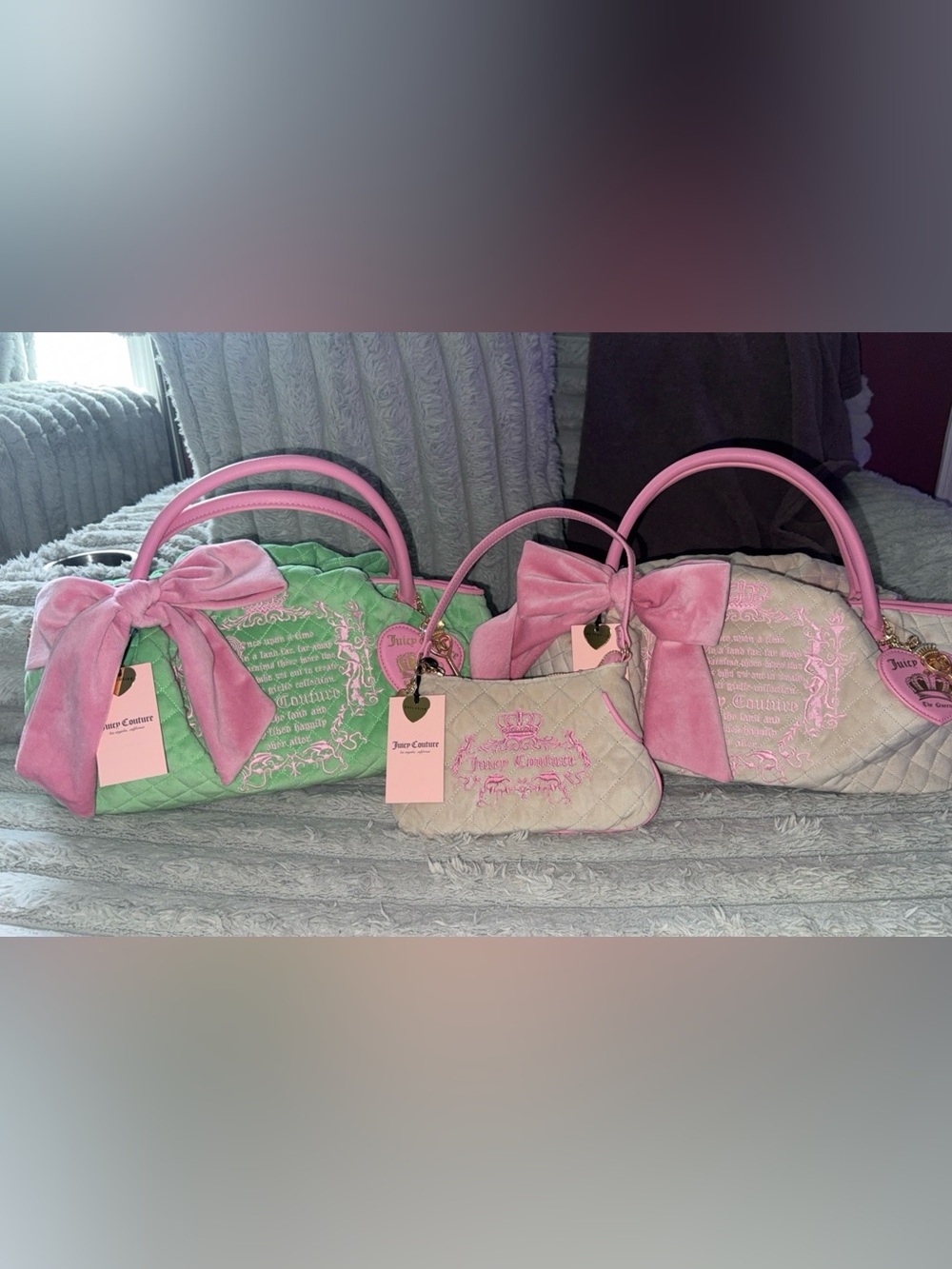Juicy Couture Tale Bowler Bags & Wristlet ALL NEW w/Tags Retail $240!